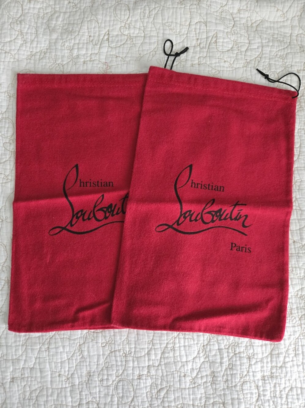 Set Of 2- Authentic Christian Louboutin Red Shoe Dust Bags